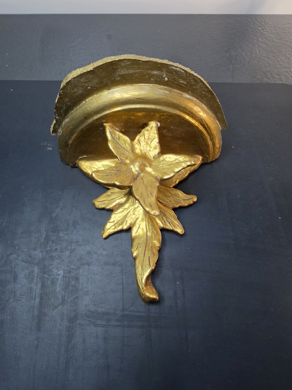 Vintage Hand Carved Gold Shelf